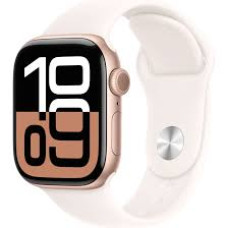 Apple Watch Series 10 42mm GPS Rose Gold Aluminum Case with Light Blush Sport Band - S/M (MWWH3)