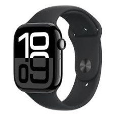Apple Watch Series 10 GPS 46mm Jet Black Aluminium Case with Black Sport Band - M/L (MWWQ3)