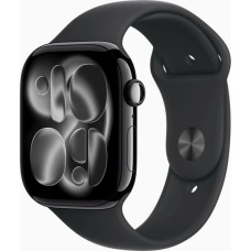 Apple Watch Series 11 GPS 46mm Jet Black Aluminum Case with Black Sport Band - M/L (MEUX4)
